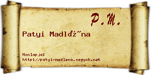 Patyi Madléna névjegykártya